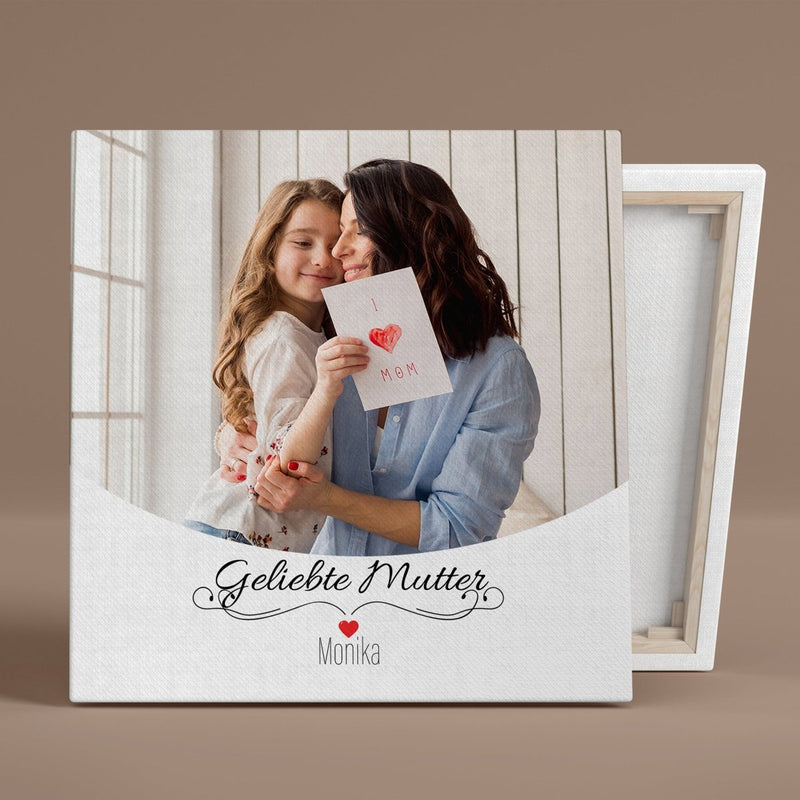 Liebe Mama seit der Kindheit - Druck auf Leinwand, personalisiertes Geschenk für Mama - Adamell.de