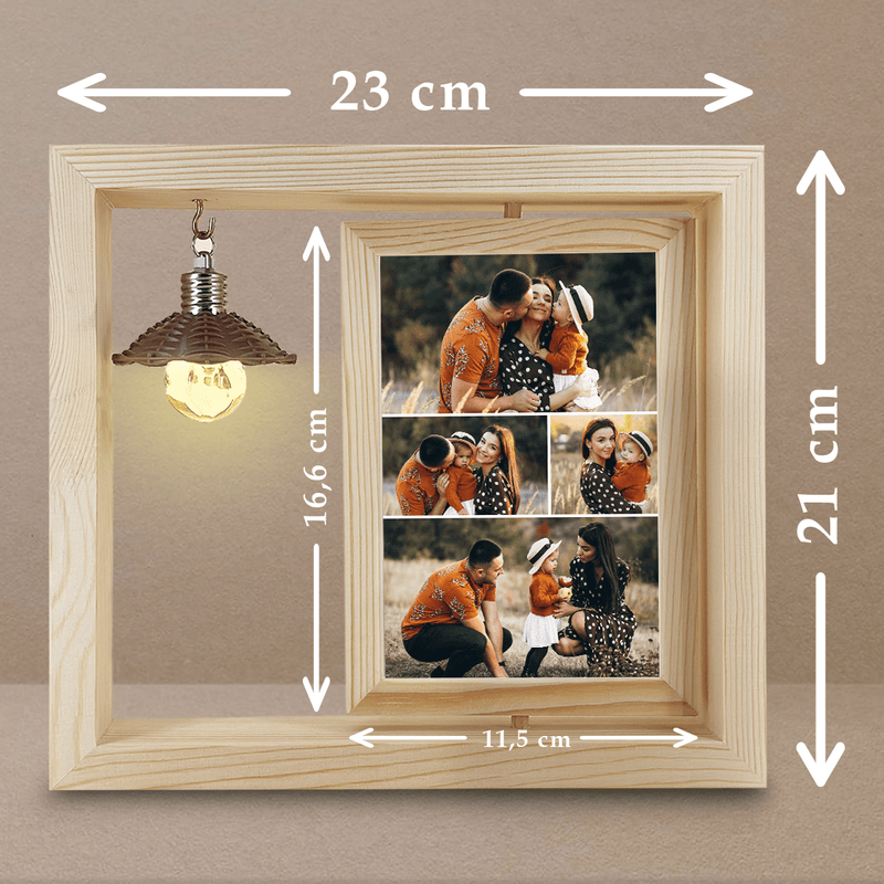 Liebe Mutter - Druck auf Glas in Holzrahmen + led, personalisiertes Geschenk für Mama - Adamell.de