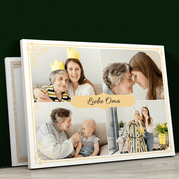Liebe Oma Collage - Druck auf Leinwand, personalisiertes Geschenk für Oma - Adamell.de