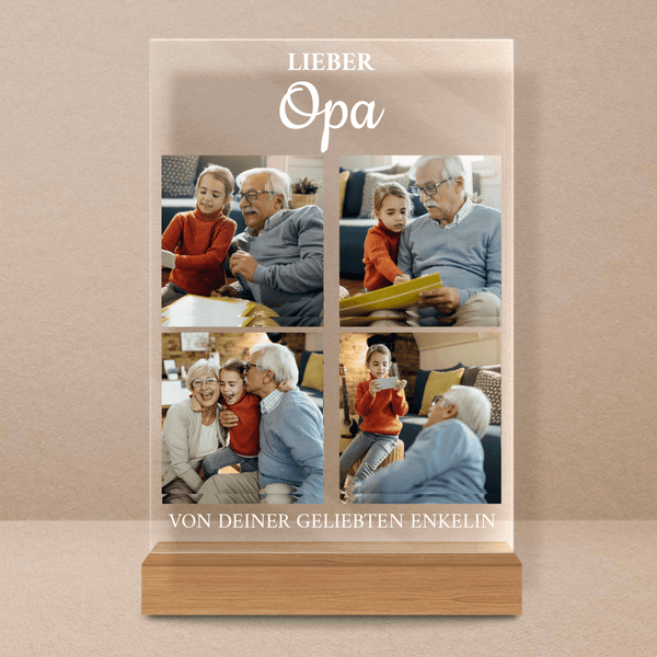 Lieber Opa - Druck auf Glas, personalisiertes Geschenk für Opa - Adamell.de