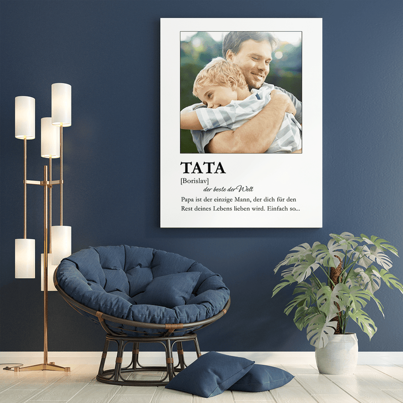 Lieber Papa! - Druck auf Leinwand, personalisiertes Geschenk für Papa - Adamell.de