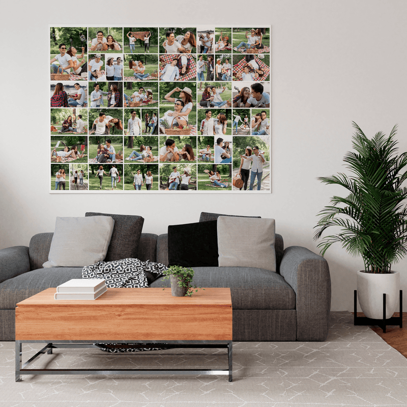 Liebes-Collage 40 Fotos - Druck auf Leinwand, personalisiertes Geschenk für ein Paar - Adamell.de