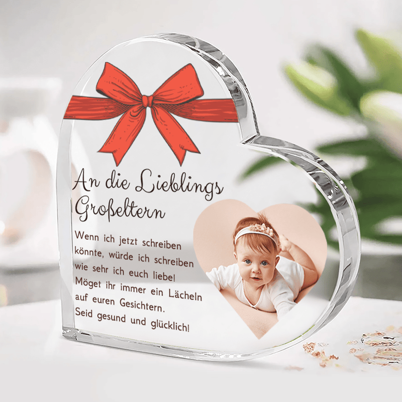 Lieblings Großeltern - Herz aus Glas, personalisiertes Geschenk für Großeltern - Adamell.de