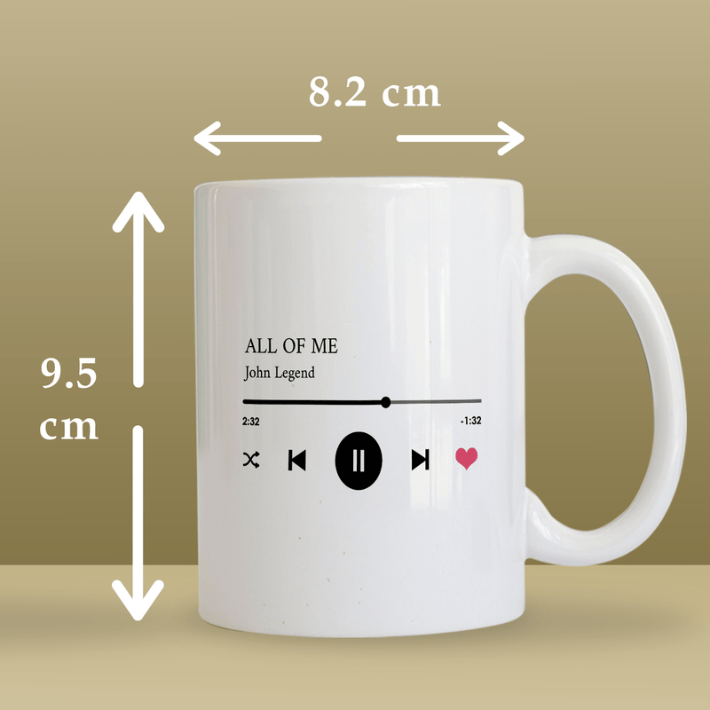 Lied und Foto - 1x Bedruckte Tasse, personalisiertes Geschenk für Paar - Adamell.de