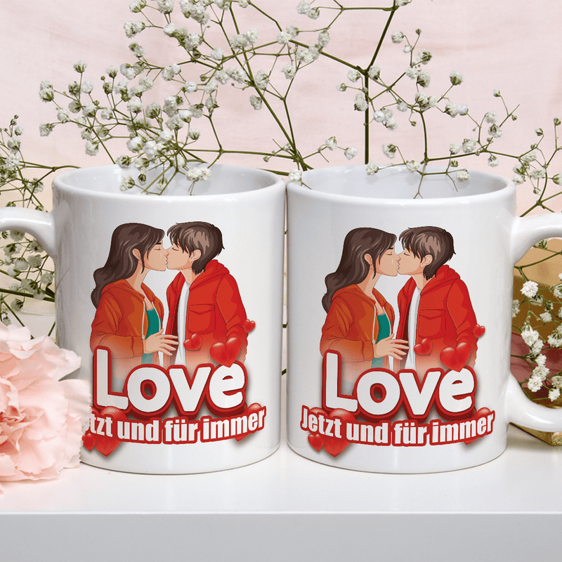 Love für immer - 1x bedruckte Tasse, personalisiertes Geschenk für Paar - Adamell.de