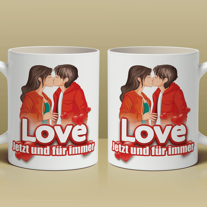 Love für immer - 1x bedruckte Tasse, personalisiertes Geschenk für Paar - Adamell.de