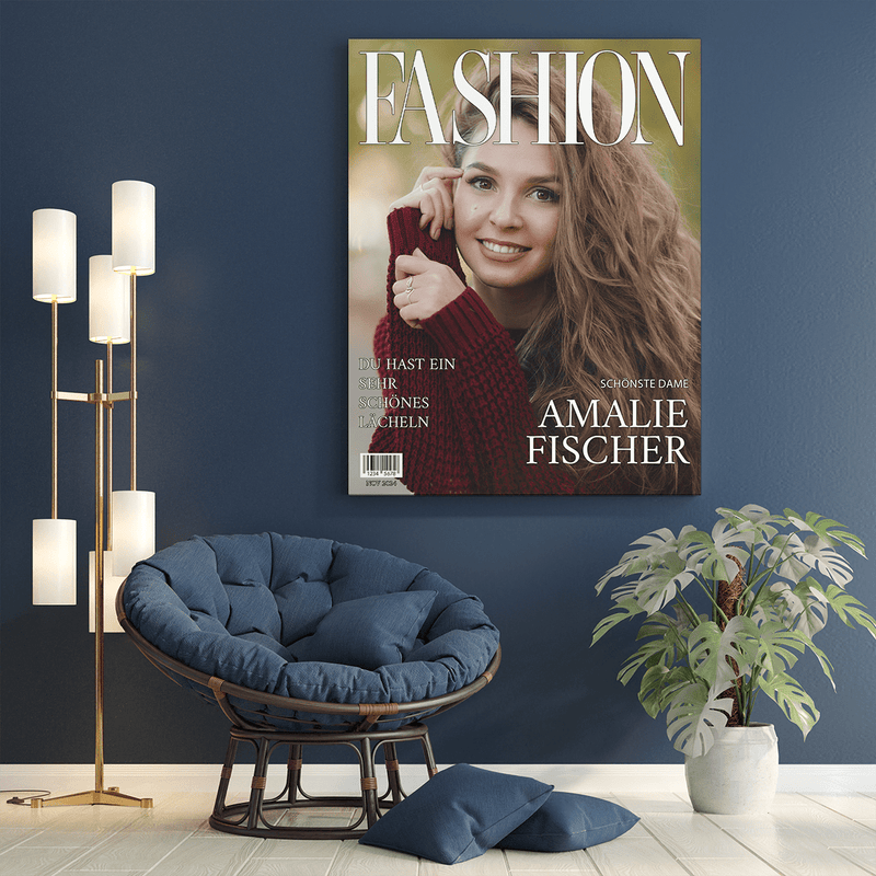 Magazin Fashion - Druck auf Leinwand, personalisiertes Geschenk für Frau - Adamell.de