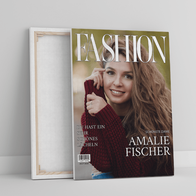 Magazin Fashion - Druck auf Leinwand, personalisiertes Geschenk für Frau - Adamell.de