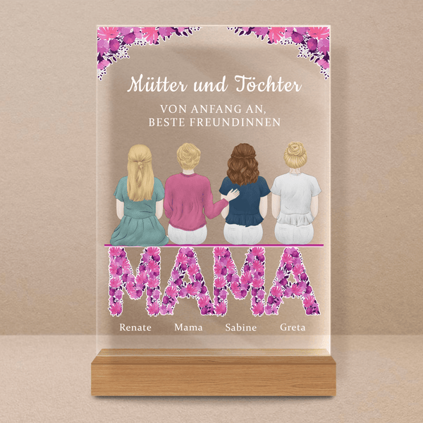 Mama, beste Freundin - Druck auf Glas, personalisiertes Geschenk für Mama - Adamell.de