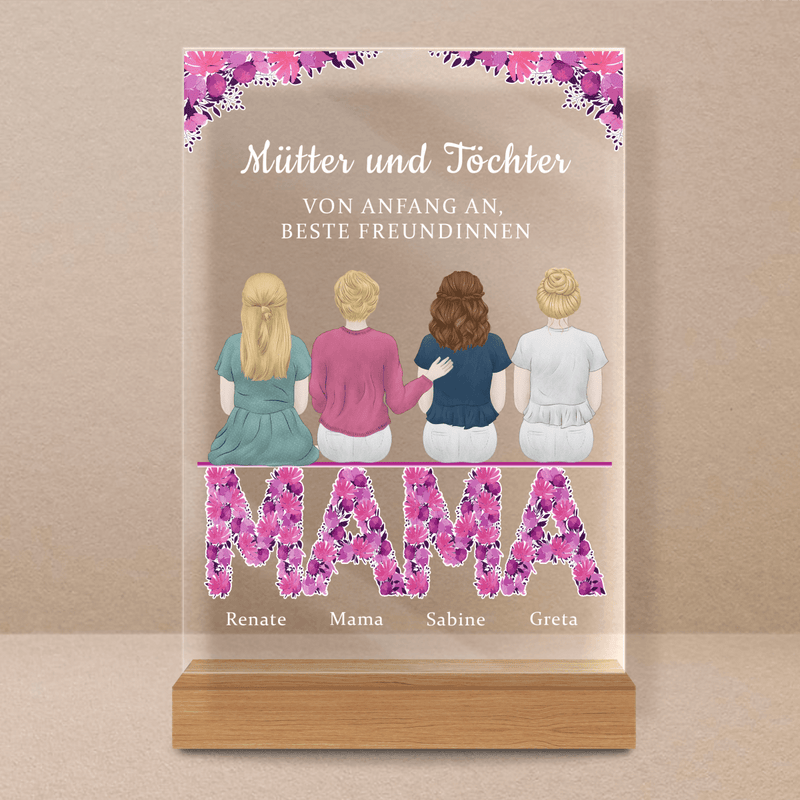 Mama, beste Freundin - Druck auf Glas, personalisiertes Geschenk für Mama - Adamell.de