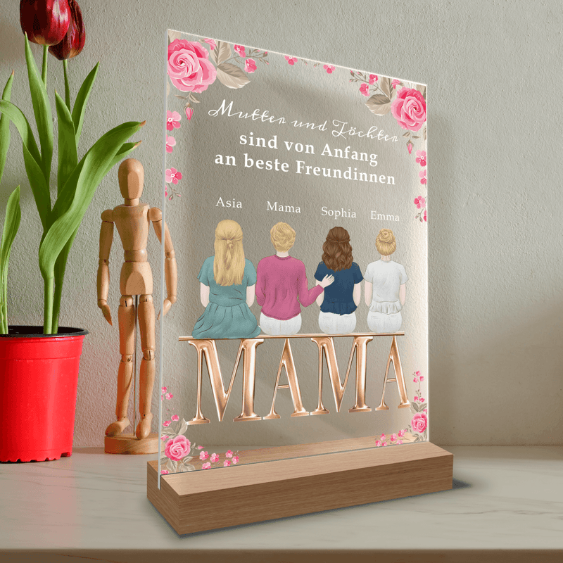 Mama, beste Freundin - Druck auf Glas, personalisiertes Geschenk für Mama - Adamell.de