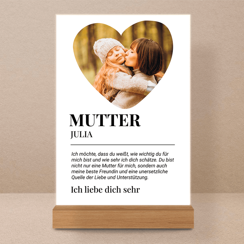 Mamas bester Freund - Druck auf Glas, personalisiertes Geschenk für Mama - Adamell.de