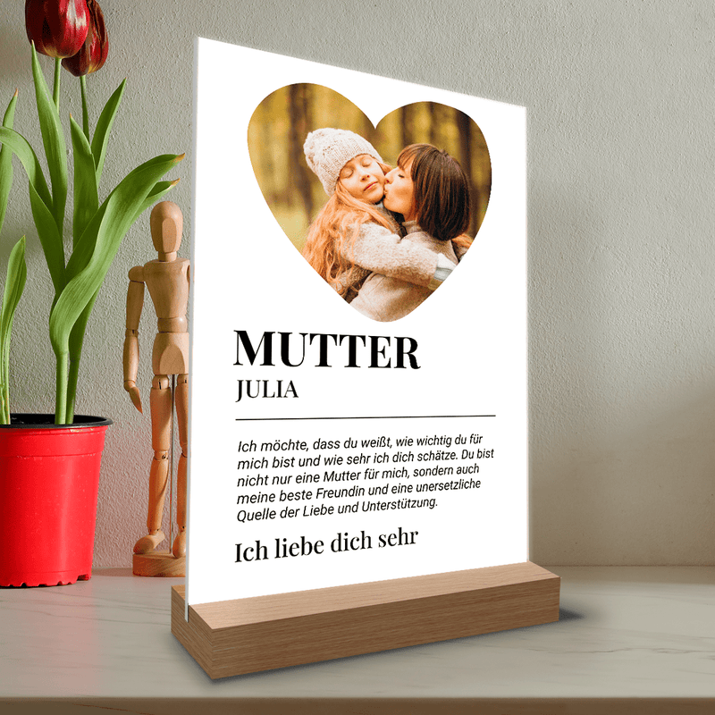 Mamas bester Freund - Druck auf Glas, personalisiertes Geschenk für Mama - Adamell.de