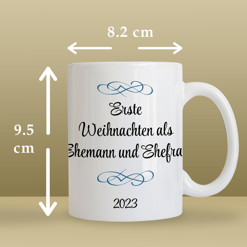 Mann und Frau zu Weihnachten - 1x Bedruckte Tasse, personalisiertes Geschenk für das Paar - Adamell.de