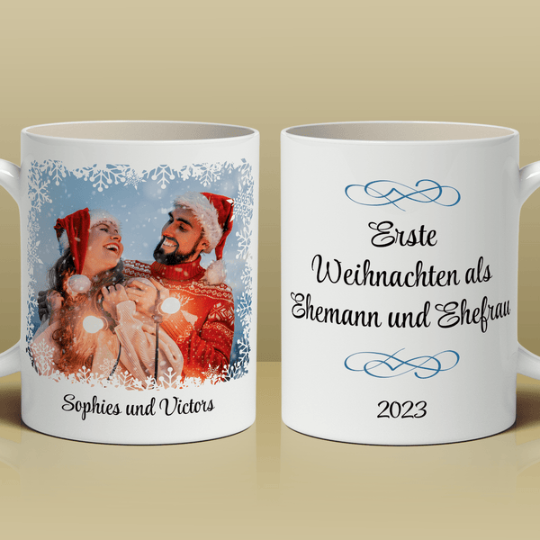 Mann und Frau zu Weihnachten - 1x Bedruckte Tasse, personalisiertes Geschenk für das Paar - Adamell.de