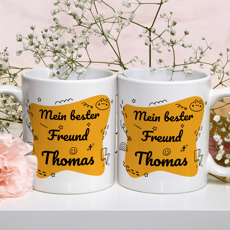 Mein bester Freund - 1x bedruckte Tasse, personalisiertes Geschenk für Freund - Adamell.de