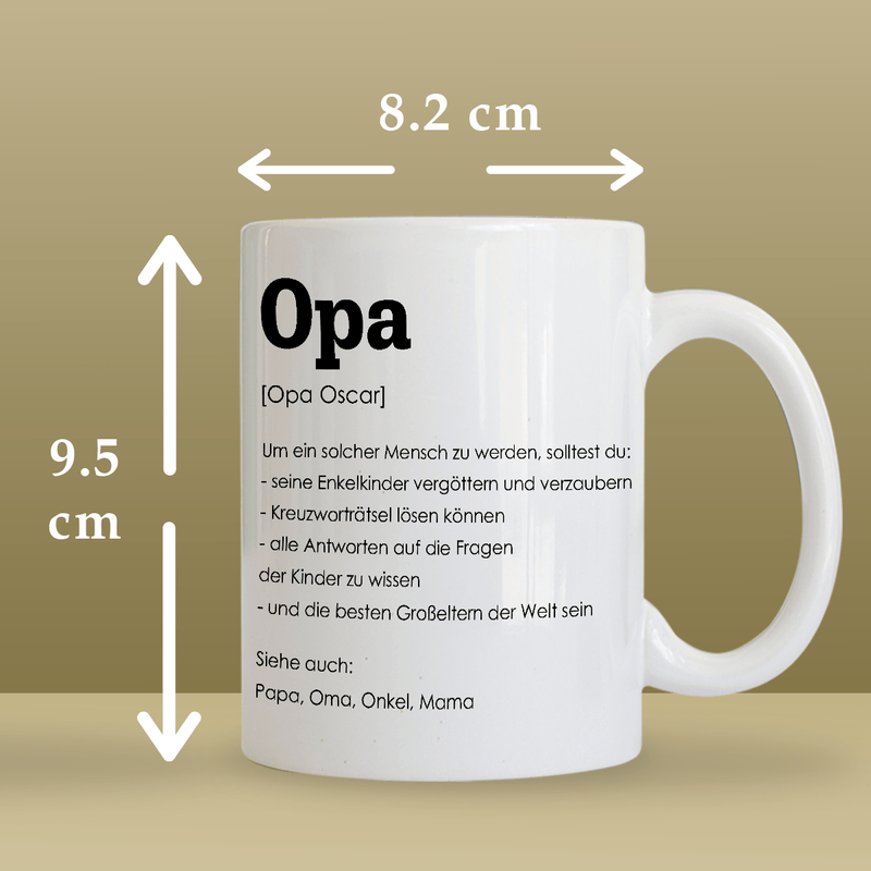 Mein Opa - 1x Bedruckte Tasse, personalisiertes Geschenk für Opa - Adamell.de