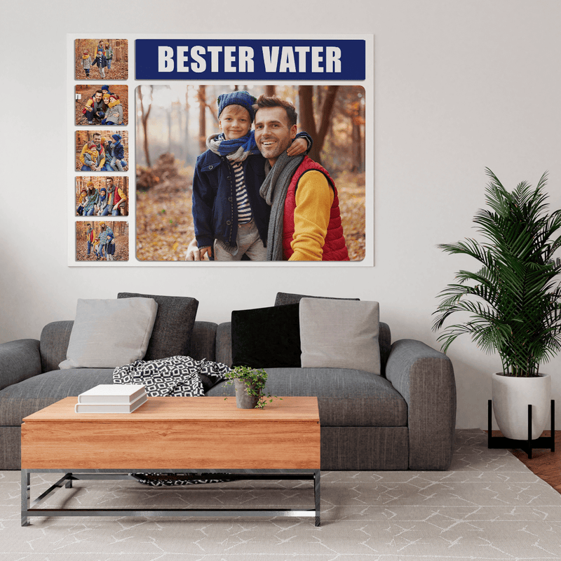 Mein Super-Papa - Druck auf Leinwand, personalisiertes Geschenk für Papa - Adamell.de