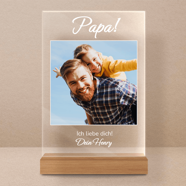 Mein wunderbarer Papa! - Druck auf Glas, personalisiertes Geschenk für Papa - Adamell.de