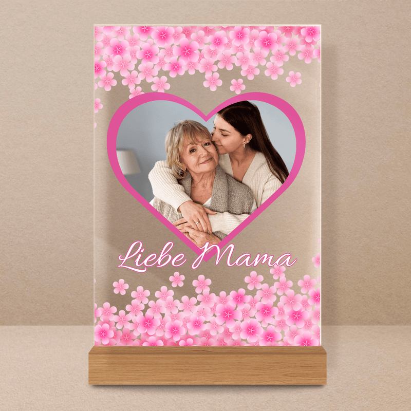 Meine Liebe Mama - Druck auf Glas, personalisiertes Geschenk für Mama - Adamell.de