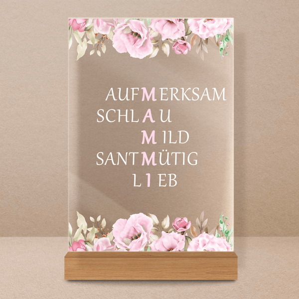 Meine Mutti - Druck auf Glas, personalisiertes Geschenk für Mama - Adamell.de