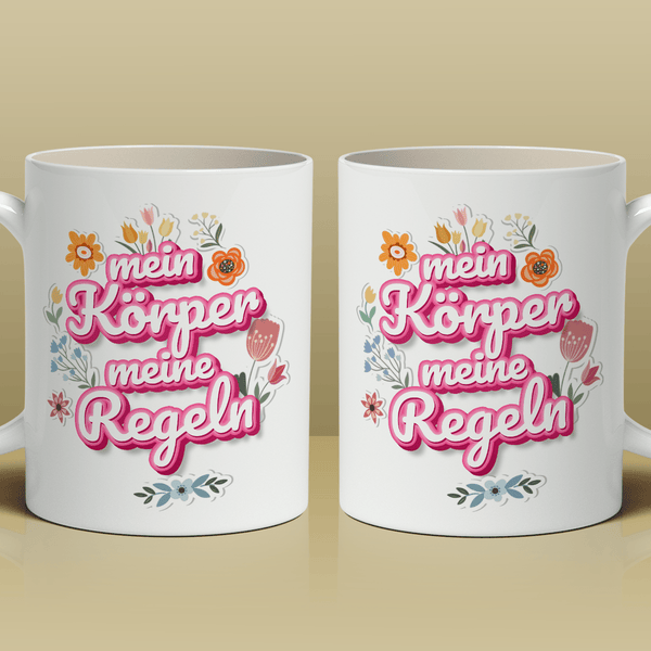 Meine Regeln!- 1x bedruckte Tasse, personalisiertes Geschenk für Frau - Adamell.de