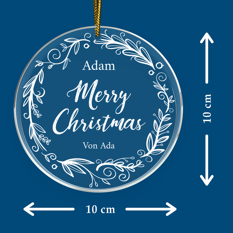 Merry Christmas für Ihn - Christbaumkugel, personalisiertes Geschenk für Mann - Adamell.de