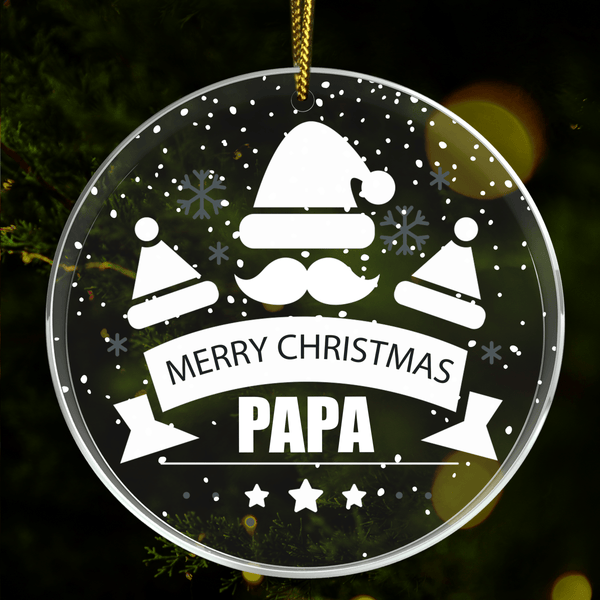 Merry Christmas Papa - Christbaumkugel, personalisiertes Geschenk für Papa - Adamell.de