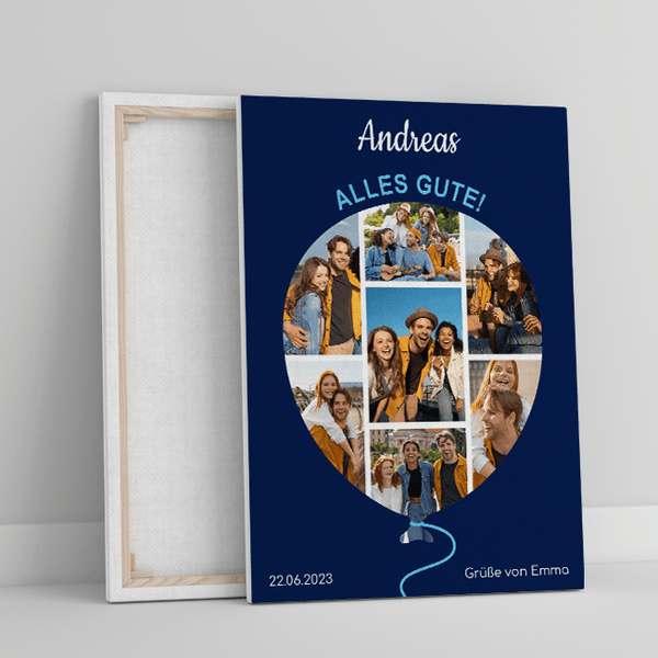 Mit besten Wünschen - Druck auf Leinwand, personalisiertes Geschenk - Adamell.de