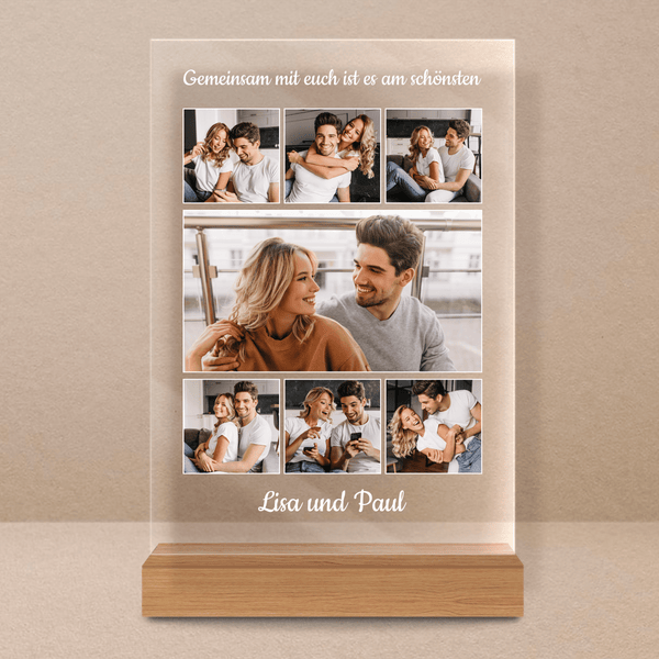Mit dir zusammen - Druck auf Glas, personalisiertes Geschenk für Paare - Adamell.de