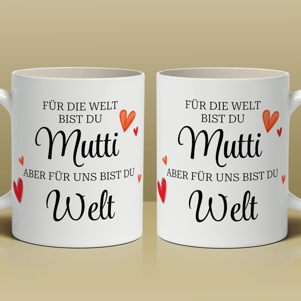 Mutter, meine ganze Welt - 1x bedruckte Tasse, personalisiertes Geschenk für Mutter - Adamell.de