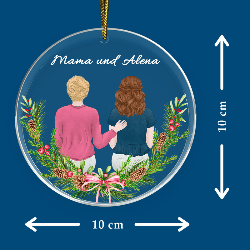 Mutter und Tochter - Christbaumkugel, personalisiertes Geschenk für Mama - Adamell.de
