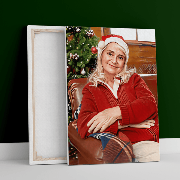 Oma zu Weihnachten - Druck auf Leinwand, personalisiertes Geschenk für Oma - Adamell.de
