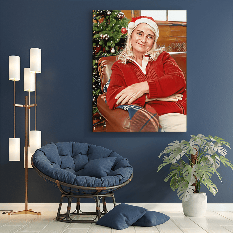 Oma zu Weihnachten - Druck auf Leinwand, personalisiertes Geschenk für Oma - Adamell.de