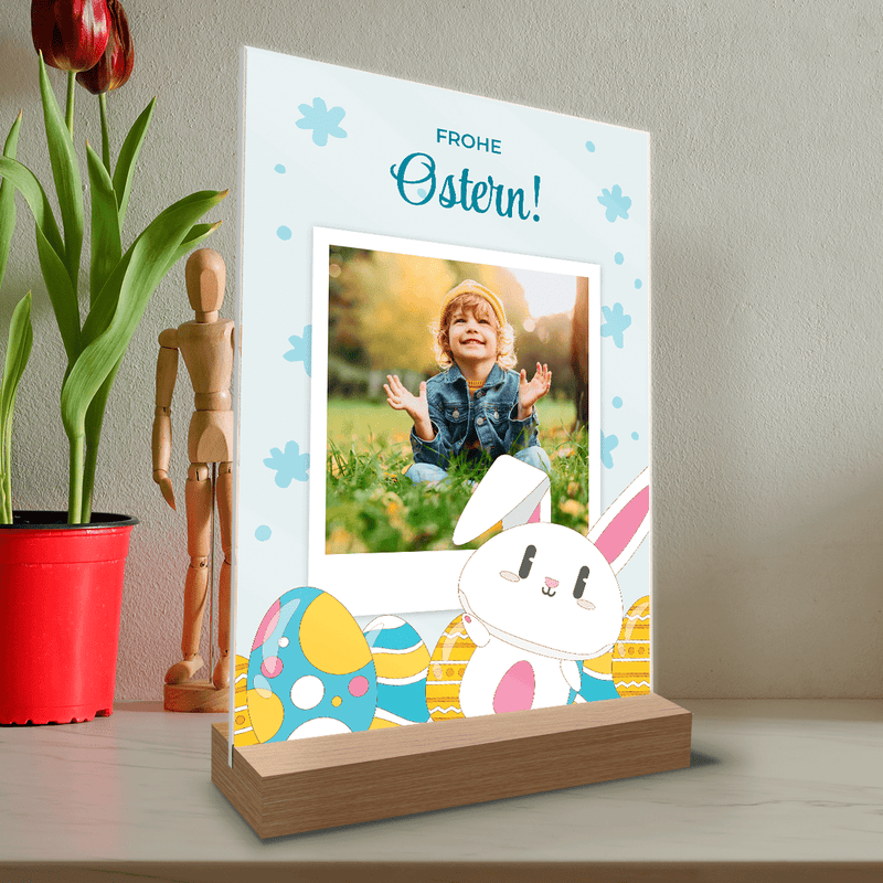 Osterfoto - Druck auf Glas, personalisiertes Geschenk für das Kind - Adamell.de
