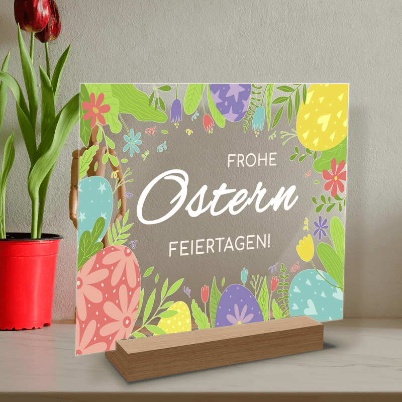 Osterwünsche - Druck auf Glas, personalisiertes Geschenk zu Ostern - Adamell.de