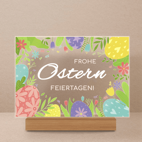 Osterwünsche - Druck auf Glas, personalisiertes Geschenk zu Ostern - Adamell.de
