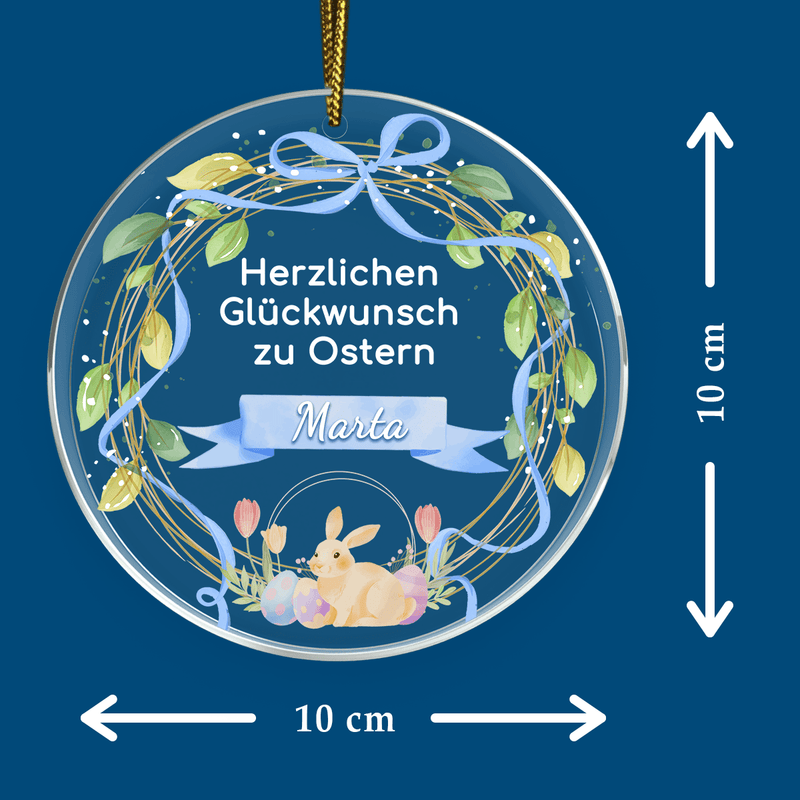Osterwünsche mit Namen - Acrylkugel, personalisiertes Geschenk zu Ostern - Adamell.de