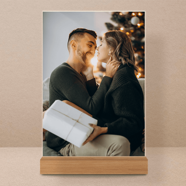 Paar am Weihnachtstag - Druck auf Glas, personalisiertes Geschenk für Ehemann - Adamell.de
