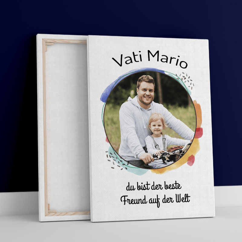 Papa ist der Beste - Druck auf Leinwand, personalisiertes Geschenk für Papa - Adamell.de