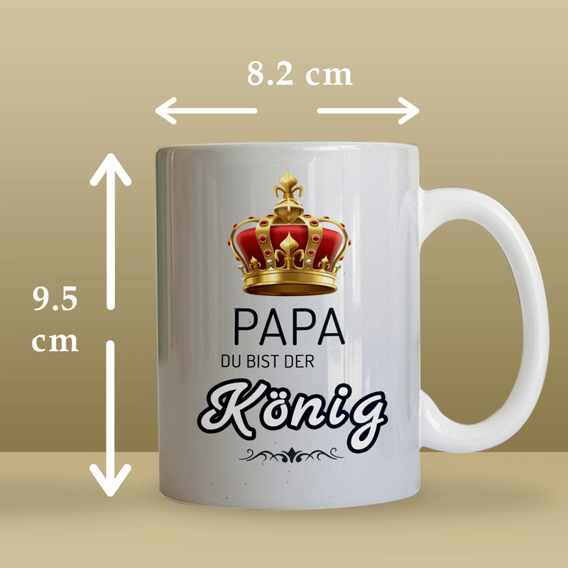Papa König - 1x Bedruckte Tasse, personalisiertes Geschenk für Papa - Adamell.de