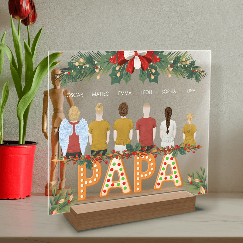 Papa Weihnachten ClipArt - Druck auf Glas, personalisiertes Geschenk für Papa - Adamell.de