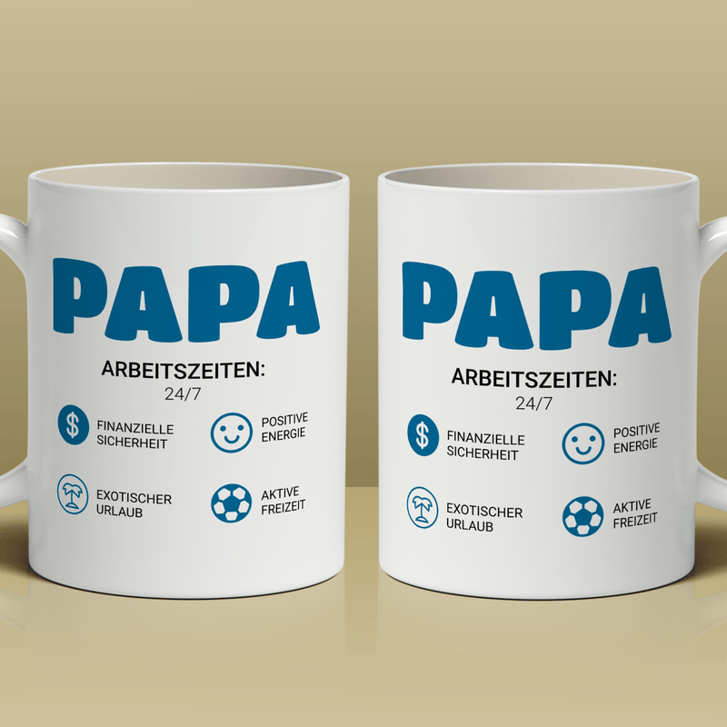 Papas Vorteile - 1x bedruckte Tasse, personalisiertes Geschenk für Papa - Adamell.de