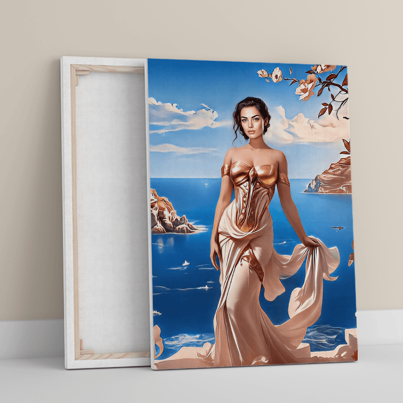 Porträt der Aphrodite - Druck auf Leinwand, personalisiertes Geschenk für Frau - Adamell.de