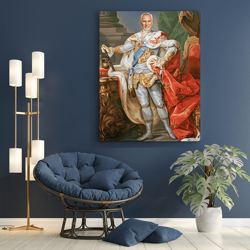 Porträt des Königs - Druck auf Leinwand, personalisiertes Geschenk für Mann - Adamell.de