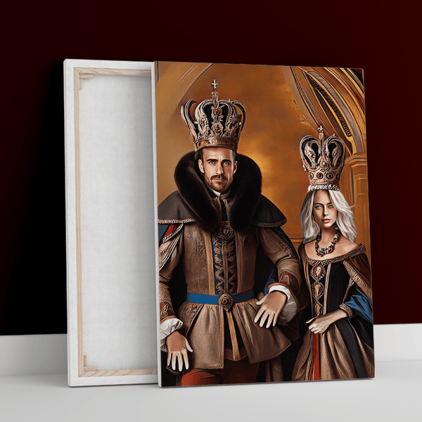 Porträt des Königspaares - Druck auf Leinwand, personalisiertes Geschenk für Eltern - Adamell.de