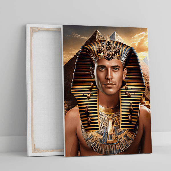 Porträt des Pharao - Druck auf Leinwand, personalisiertes Geschenk für Mann - Adamell.de