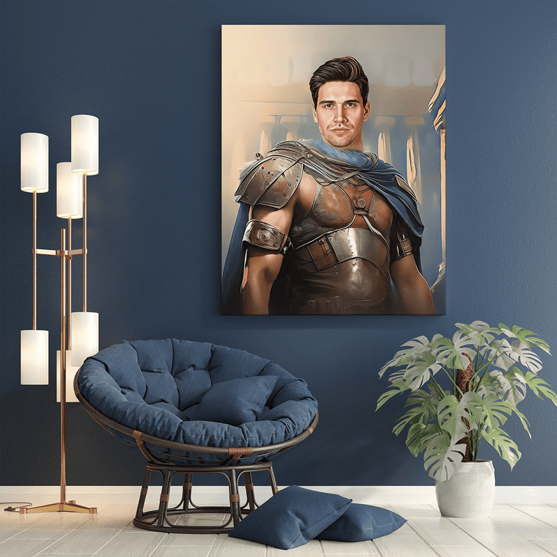 Porträt eines Gladiators - Druck auf Leinwand, personalisiertes Geschenk für Mann - Adamell.de