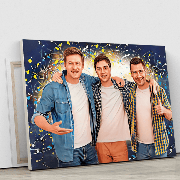 Porträt Freundes - Druck auf Leinwand, personalisiertes Geschenk für Freunde - Adamell.de