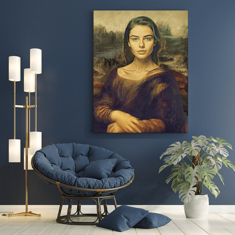 Porträt wie die Mona Lisa - Druck auf Leinwand, personalisiertes Geschenk für Frau - Adamell.de